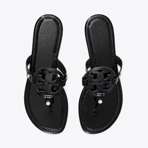 Tory Burch Miller Sandal Perfect Black Vegan Leather Size 9